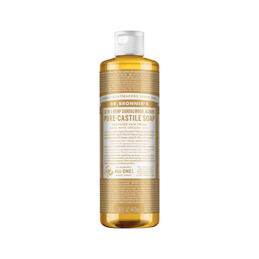 Dr. Bronner's Pure-Castile Soap Liquid (Hemp 18-in-1) Sandalwood Jasmine 473ml - Cutprice Online