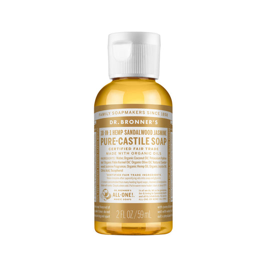 Dr. Bronner's Pure-Castile Soap Liquid (Hemp 18-in-1) Sandalwood Jasmine 59ml - Cutprice Online