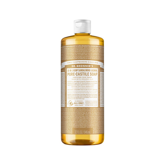 Dr. Bronner's Pure-Castile Soap Liquid (Hemp 18-in-1) Sandalwood Jasmine 946ml - Cutprice Online