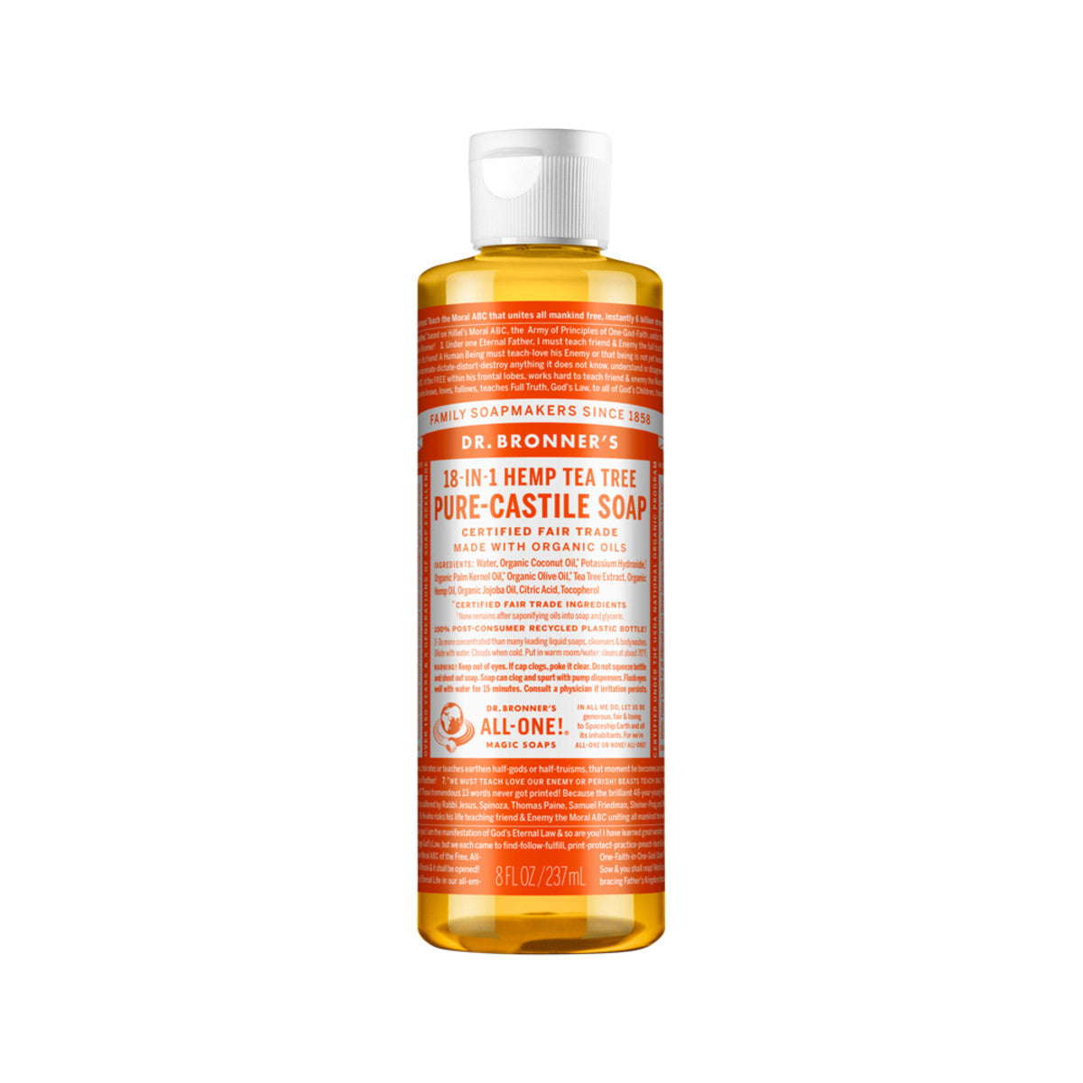 Dr. Bronner's Pure-Castile Soap Liquid (Hemp 18-in-1) Tea Tree 237ml - Cutprice Online