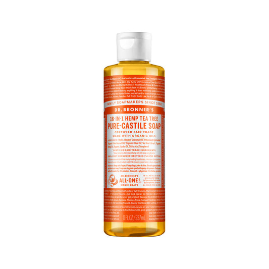 Dr. Bronner's Pure-Castile Soap Liquid (Hemp 18-in-1) Tea Tree 237ml - Cutprice Online