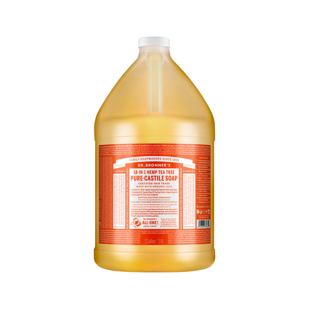 Dr. Bronner's Pure-Castile Soap Liquid (Hemp 18-in-1) Tea Tree 3.78L - Cutprice Online
