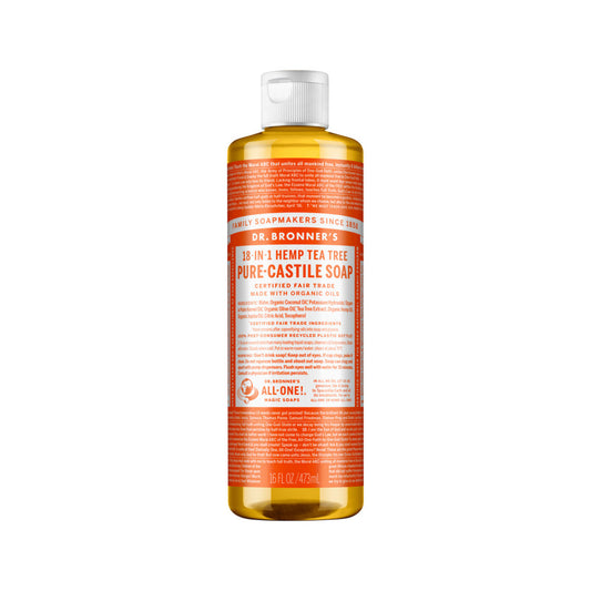 Dr. Bronner's Pure-Castile Soap Liquid (Hemp 18-in-1) Tea Tree 473ml - Cutprice Online