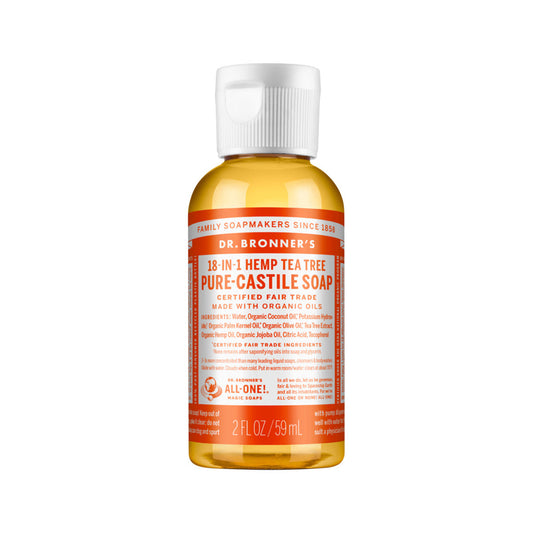 Dr. Bronner's Pure-Castile Soap Liquid (Hemp 18-in-1) Tea Tree 59ml - Cutprice Online