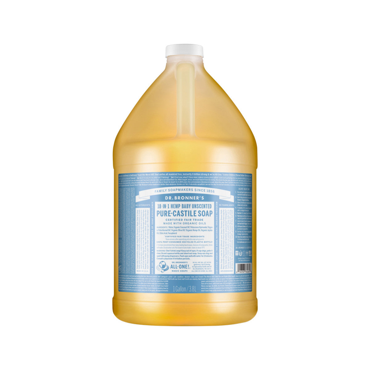 Dr. Bronner's Pure-Castile Soap Liquid (Hemp 18-in-1) Unscented (Baby) 3.78L - Cutprice Online