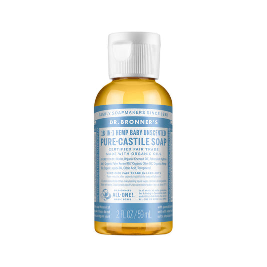 Dr. Bronner's Pure-Castile Soap Liquid (Hemp 18-in-1) Unscented (Baby) 59ml - Cutprice Online