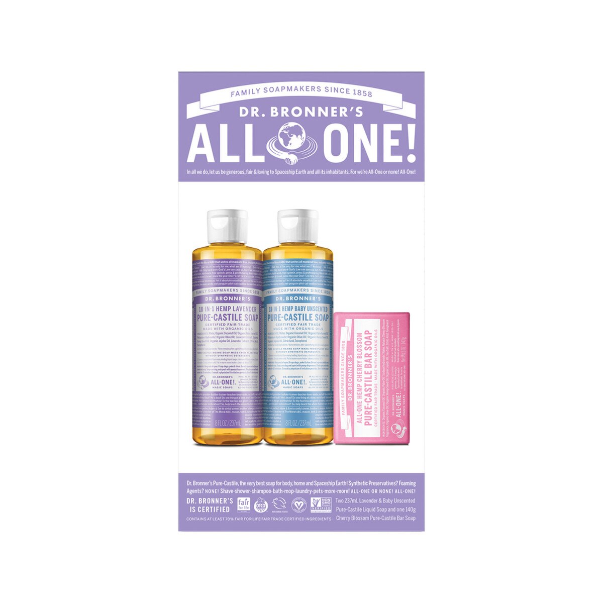 Dr. Bronner's Pure Castile Soap Love Unites Pack - Cutprice Online