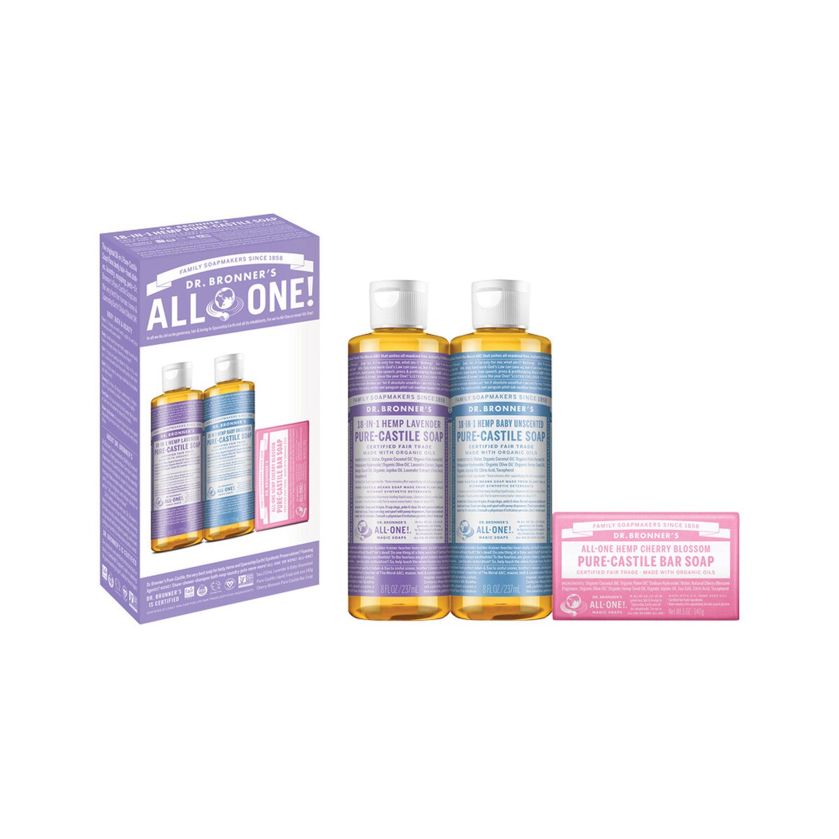 Dr. Bronner's Pure Castile Soap Love Unites Pack - Cutprice Online