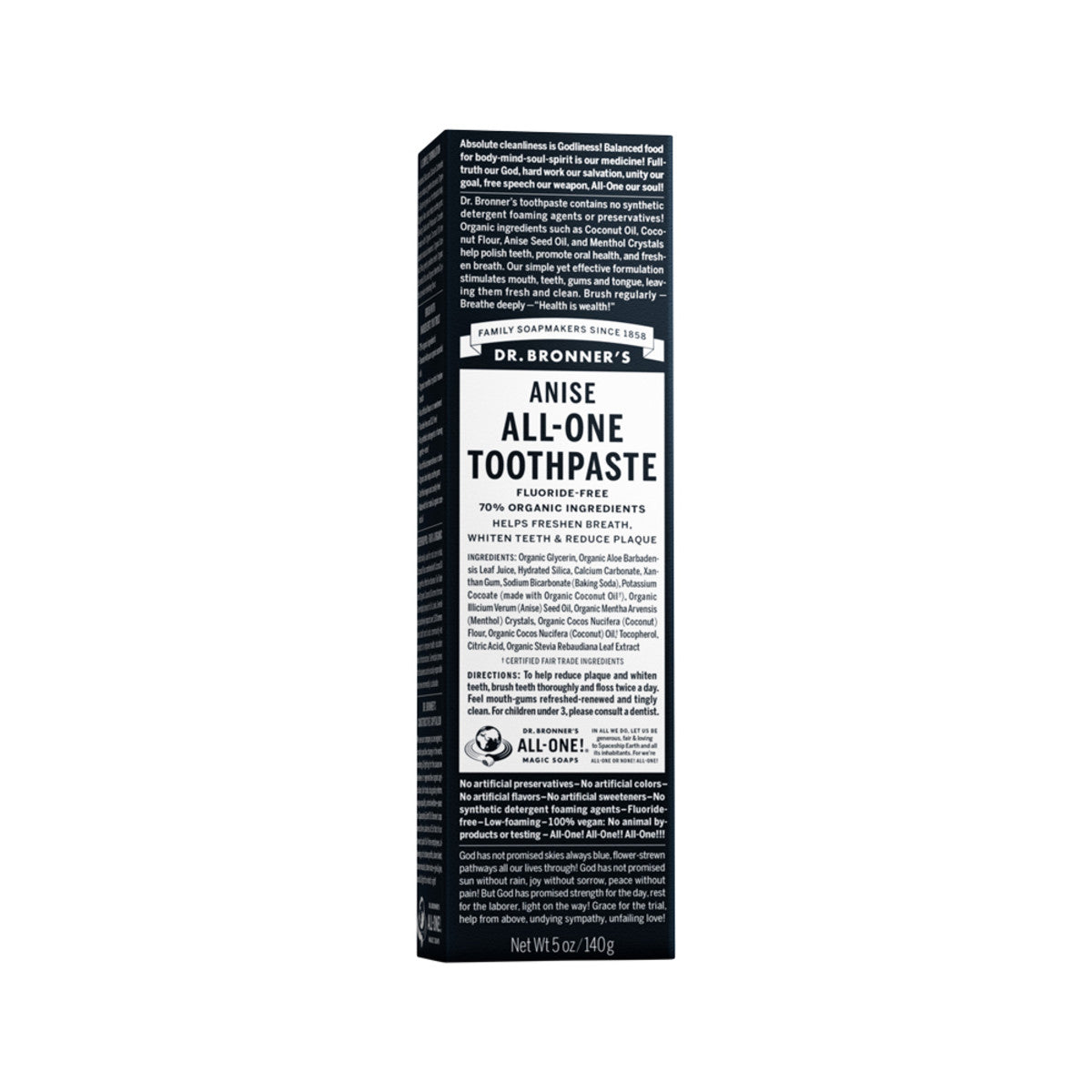 Dr. Bronner's Toothpaste (All-One) Anise 140g - Cutprice Online