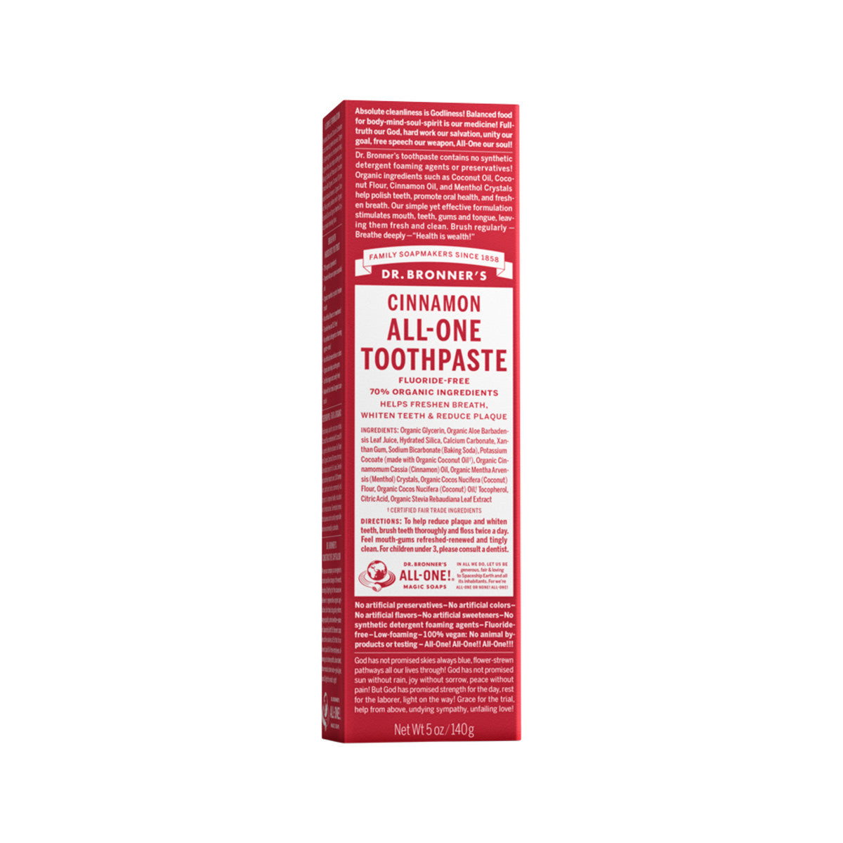 Dr. Bronner's Toothpaste (All-One) Cinnamon 140g - Cutprice Online