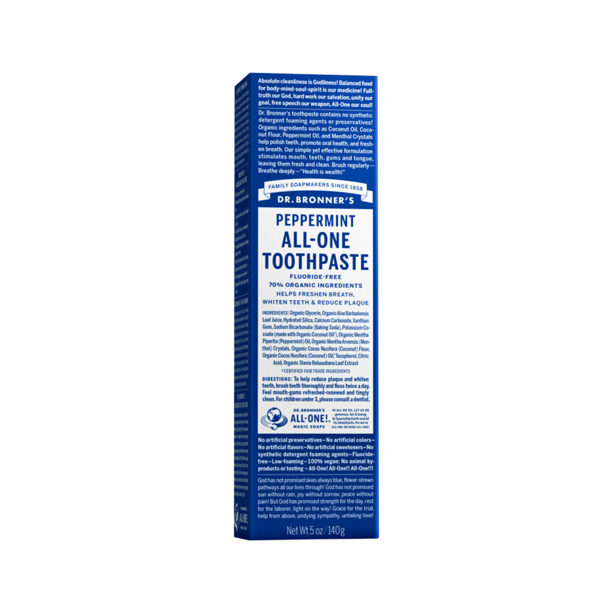 Dr. Bronner's Toothpaste (All-One) Peppermint 140g - Cutprice Online