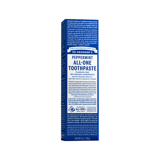 Dr. Bronner's Toothpaste (All-One) Peppermint 140g - Cutprice Online