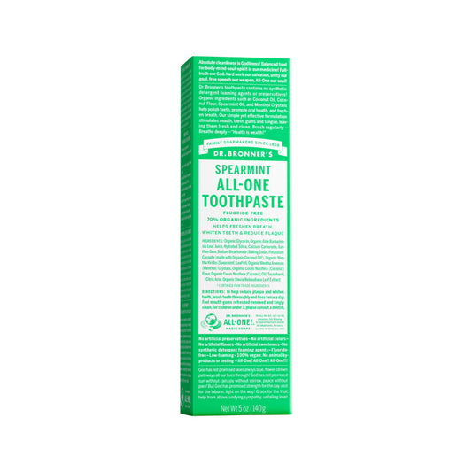 Dr. Bronner's Toothpaste (All-One) Spearmint 140g - Cutprice Online