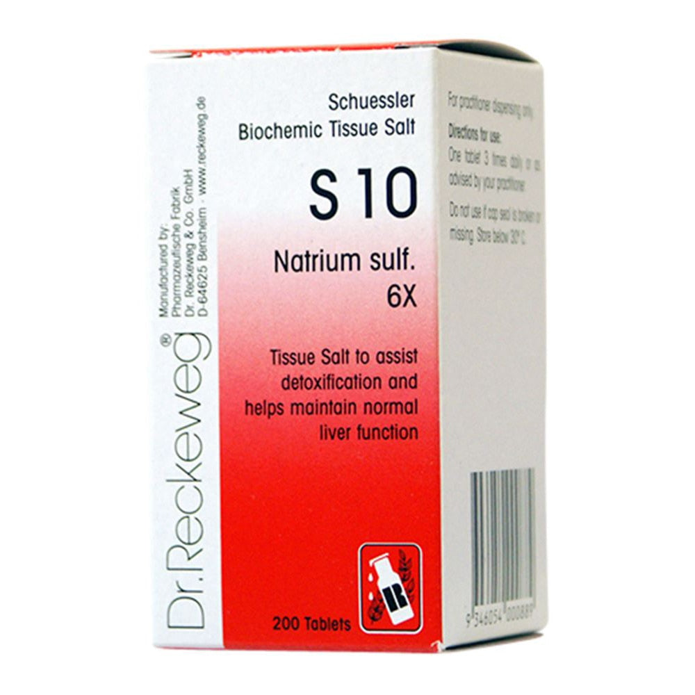 Dr. Reckeweg Schuessler BioChemic Tissue Salt S10 (Natrium sulph. 6X) 200t - Cutprice Online