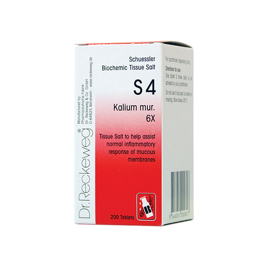 Dr. Reckeweg Schuessler BioChemic Tissue Salt S4 (Kalium mur. 6X) 200t - Cutprice Online