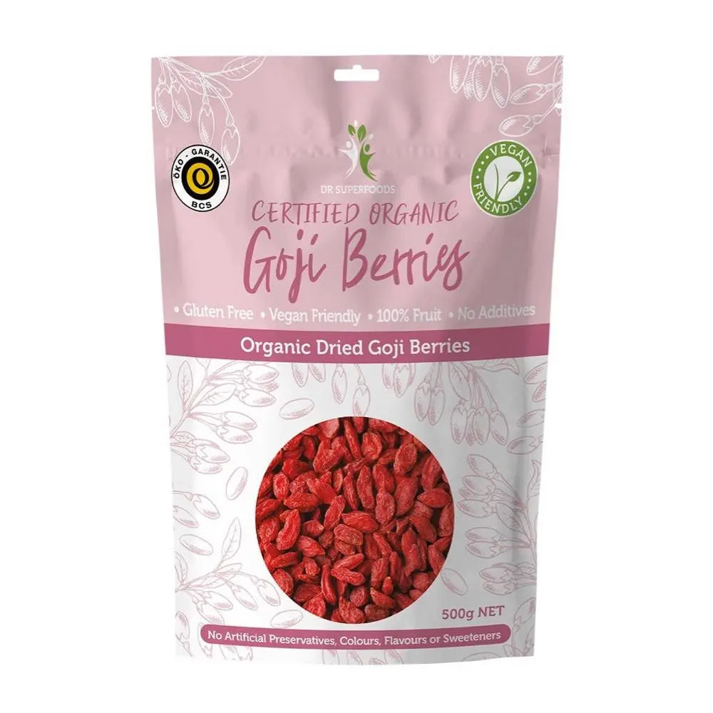DR SUPERFOODS Dried Goji Berries Certified Organic 500g DR SUPERFOODS