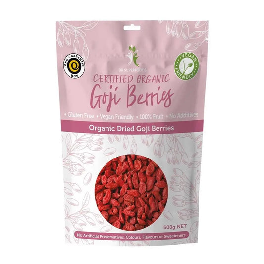 DR SUPERFOODS Dried Goji Berries Certified Organic 500g DR SUPERFOODS