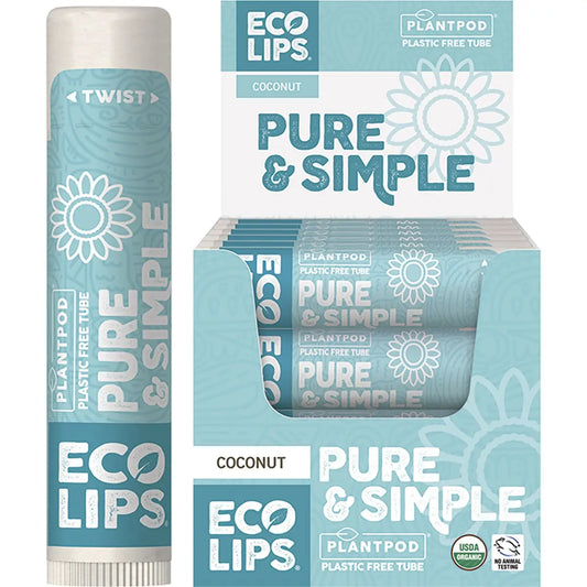 ECO LIPS Lip Balm Pure & Simple - Coconut 4.25g 24PK ECO LIPS