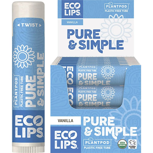 ECO LIPS Lip Balm Pure & Simple - Vanilla 4.25g 24PK ECO LIPS