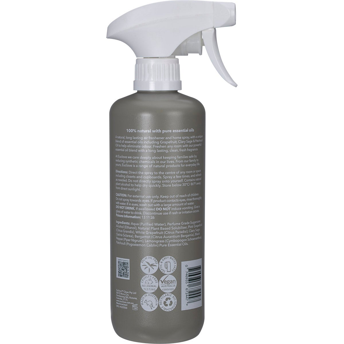 Euclove Home Spray Citrus & Sage Oil Spray 500ml EUCLOVE