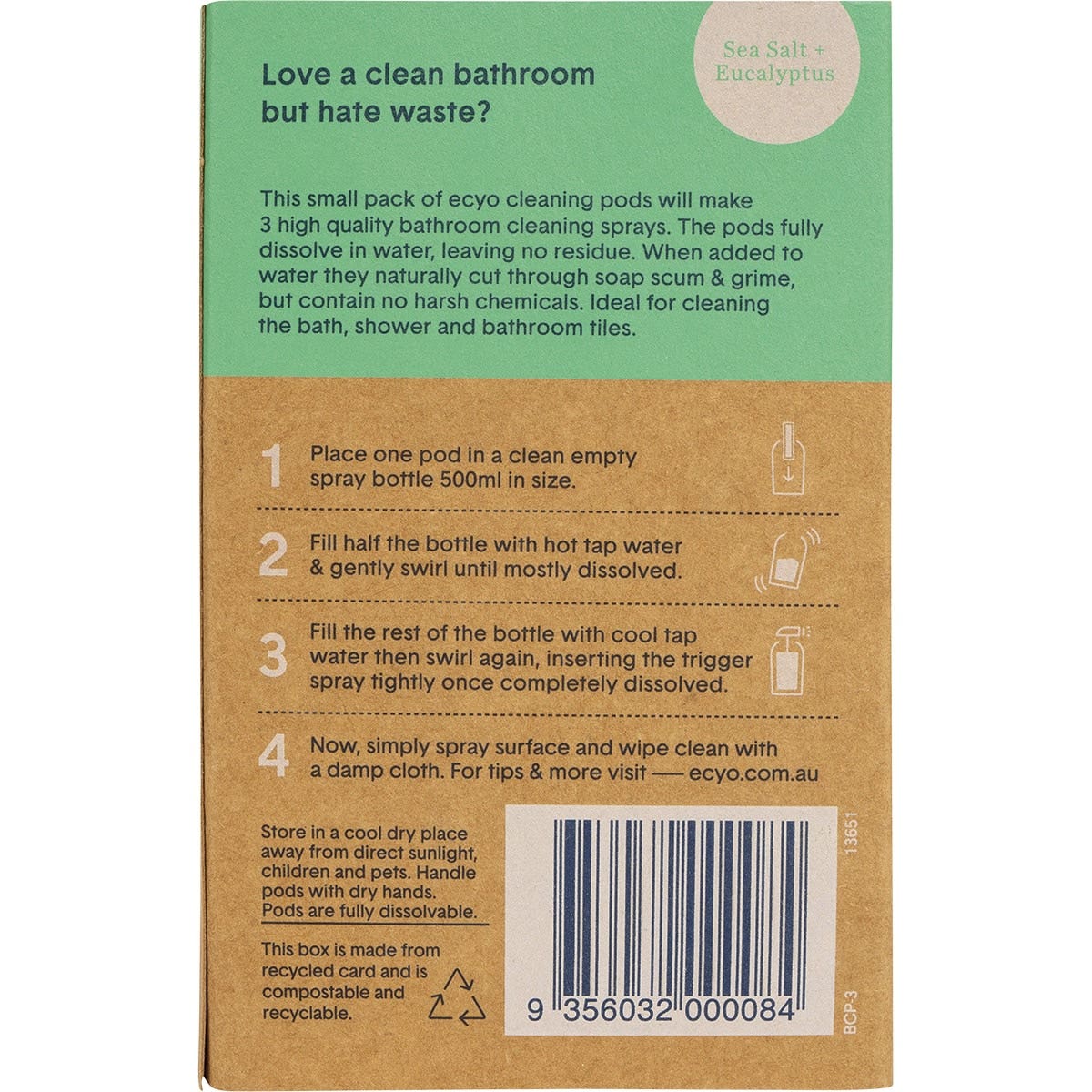 ECYO Cleaning Pods Bathroom 60ml (SINGLE) Ecyo