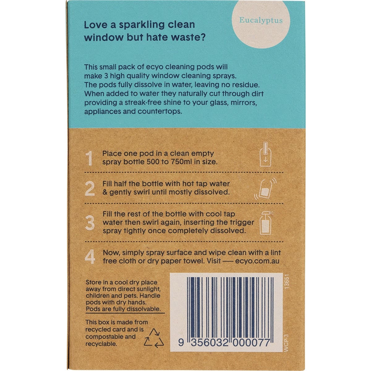 ECYO Cleaning Pods Window 60ml (SINGLE) Ecyo