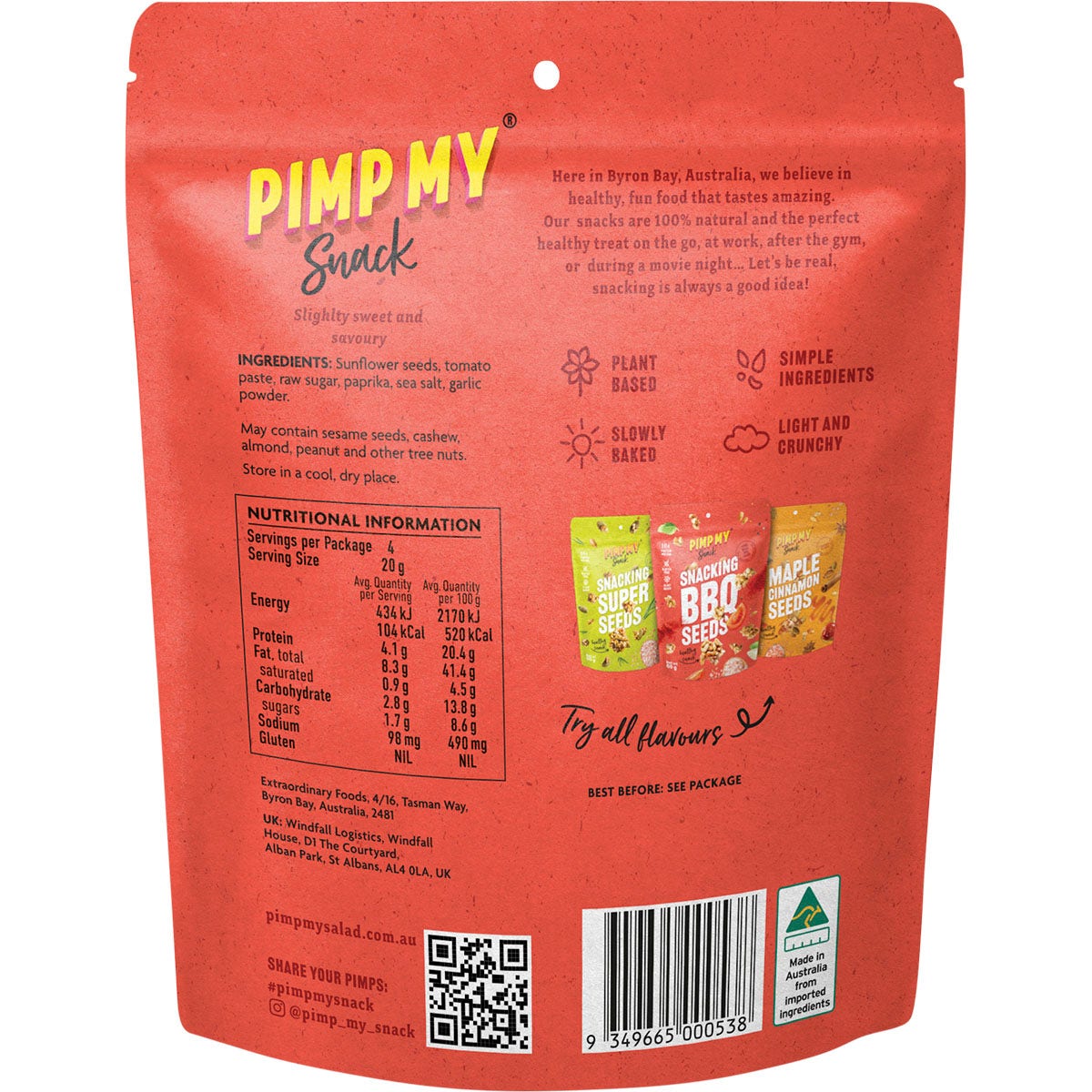 PIMP MY SNACK Snacking BBQ Seeds 80g - Cutprice Online