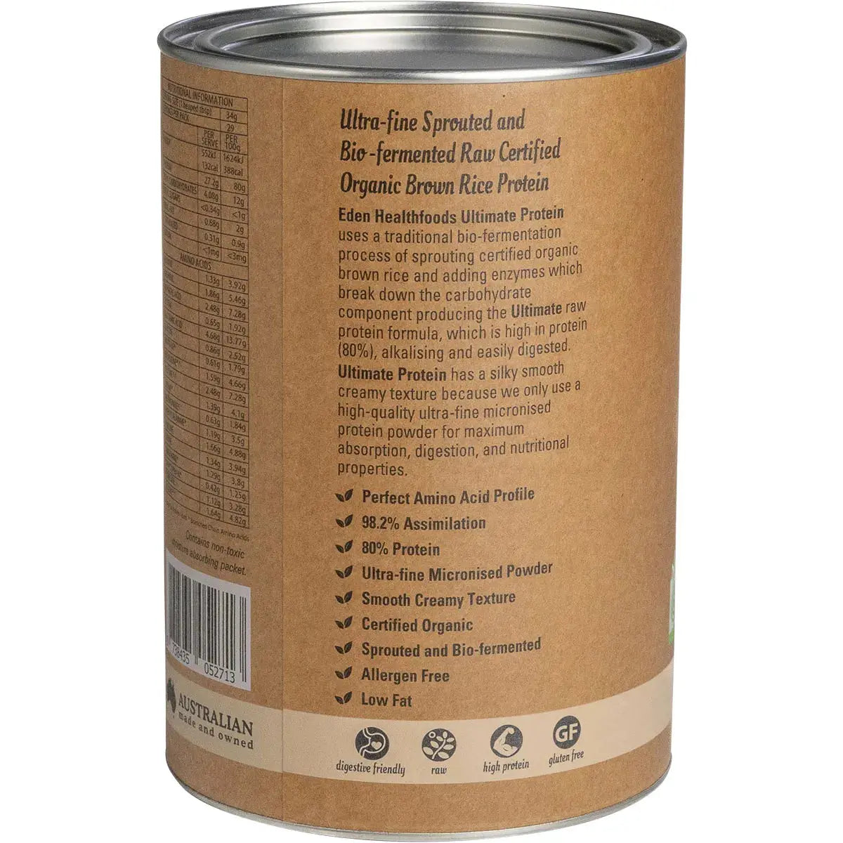 EDEN HEALTHFOODS Ultimate Protein Sprouted Brown Rice - Natural 1kg EDEN HEALTHFOODS