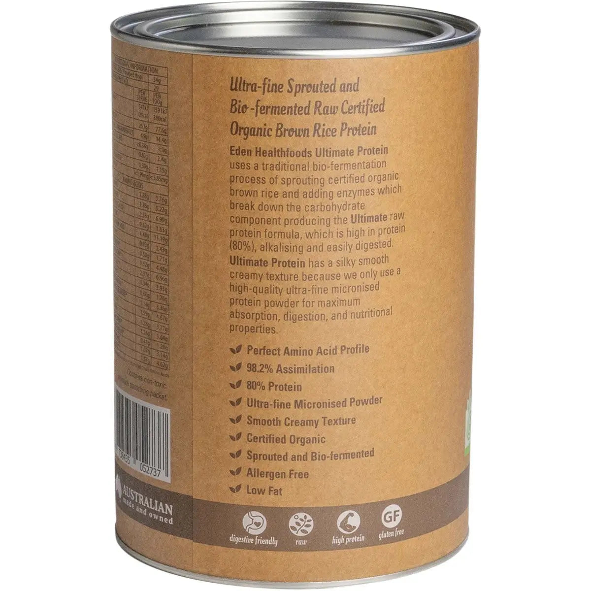 EDEN HEALTHFOODS Ultimate Protein Sprouted Brown Rice - Chocolate 1kg EDEN HEALTHFOODS