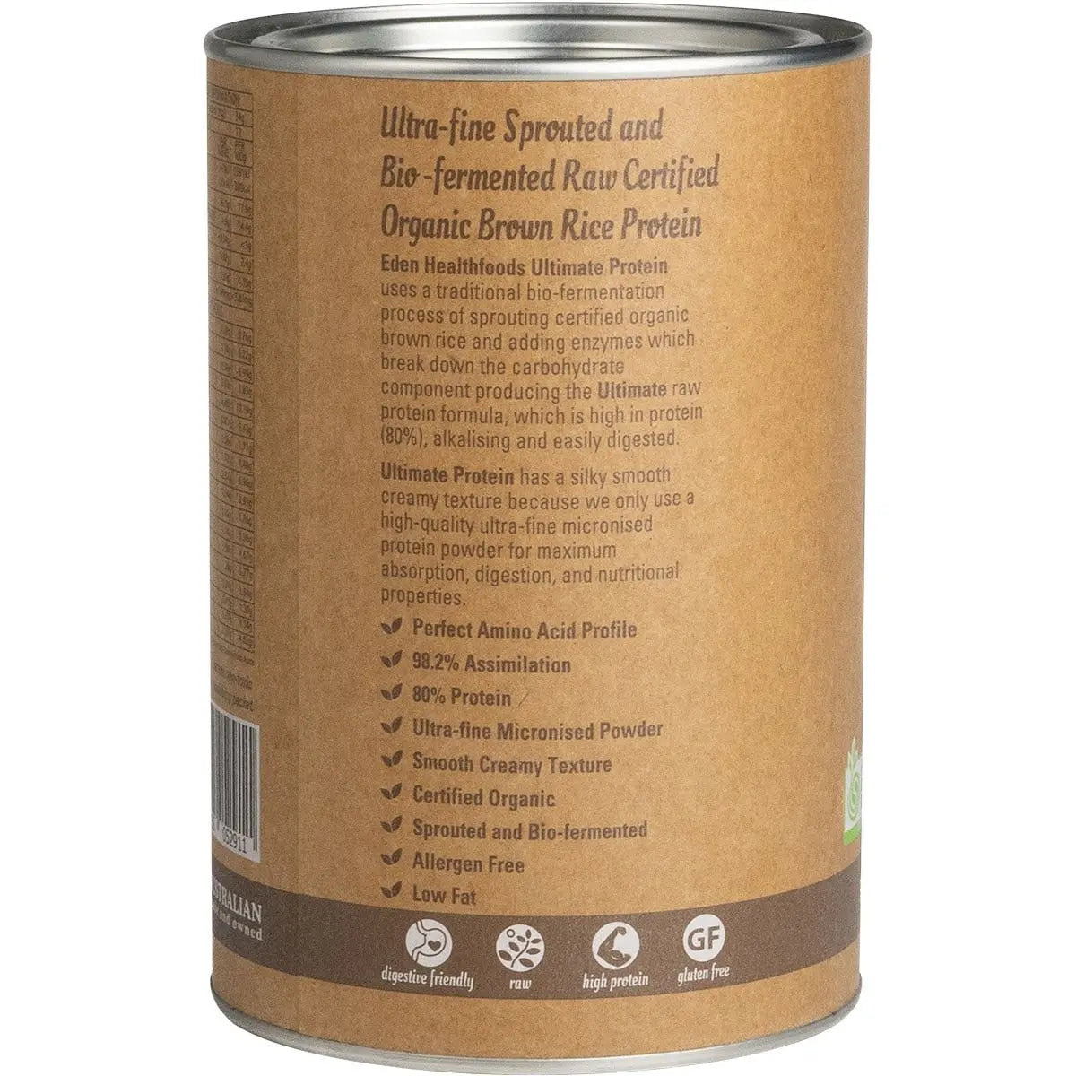 EDEN HEALTHFOODS Ultimate Protein Sprouted Brown Rice - Chocolate 400g EDEN HEALTHFOODS
