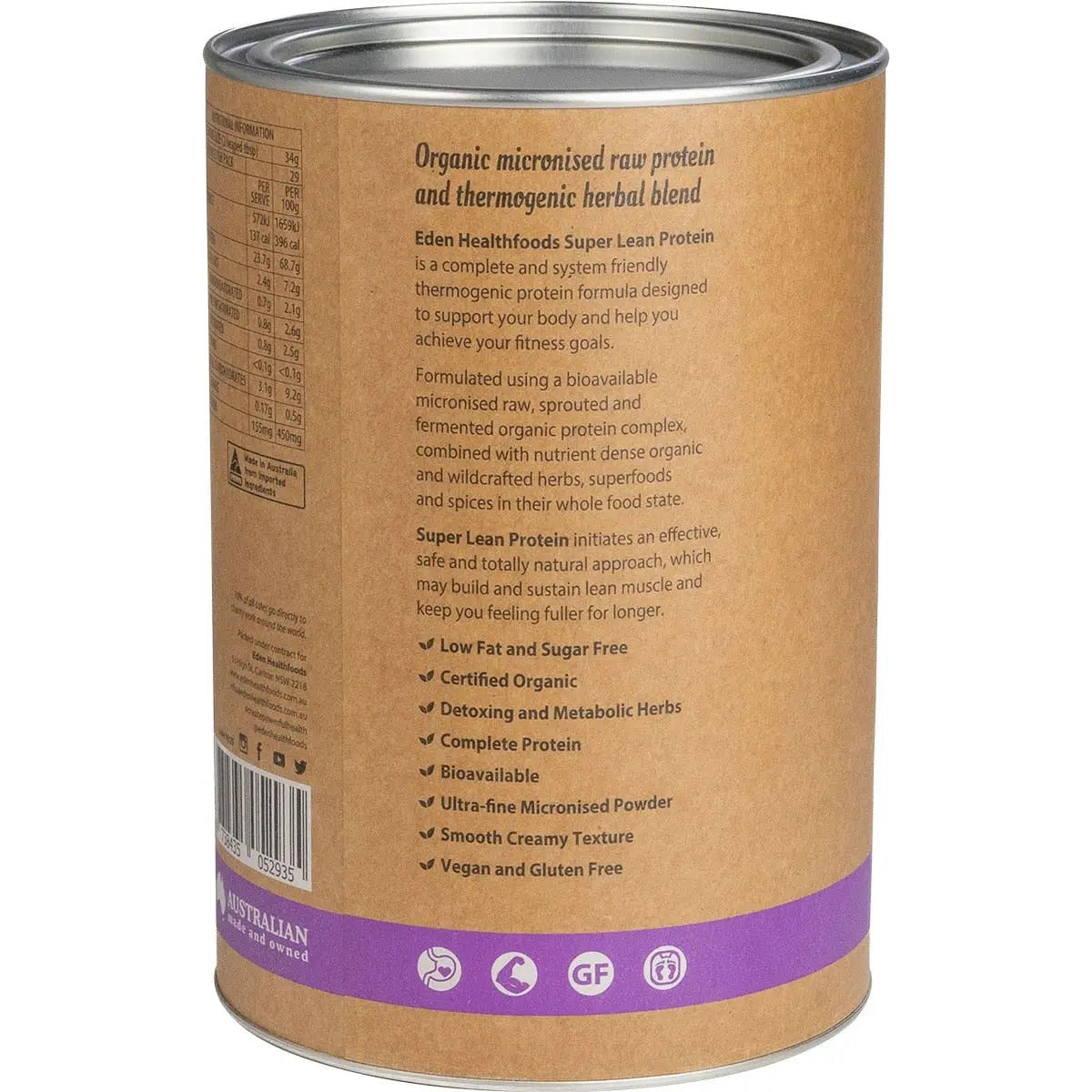 EDEN HEALTHFOODS Super Lean Protein Cinnamon & Vanilla 1kg EDEN HEALTHFOODS