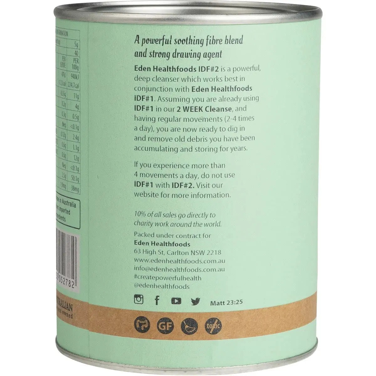 EDEN HEALTHFOODS IDF#2 Gut D-tox Week 2 200g EDEN HEALTHFOODS