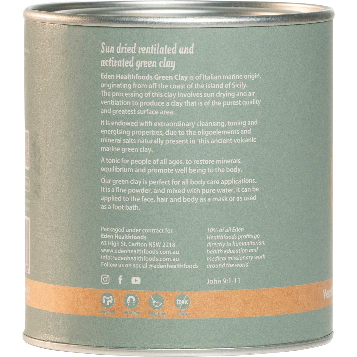 EDEN HEALTHFOODS Green Clay 150g - Cutprice Online
