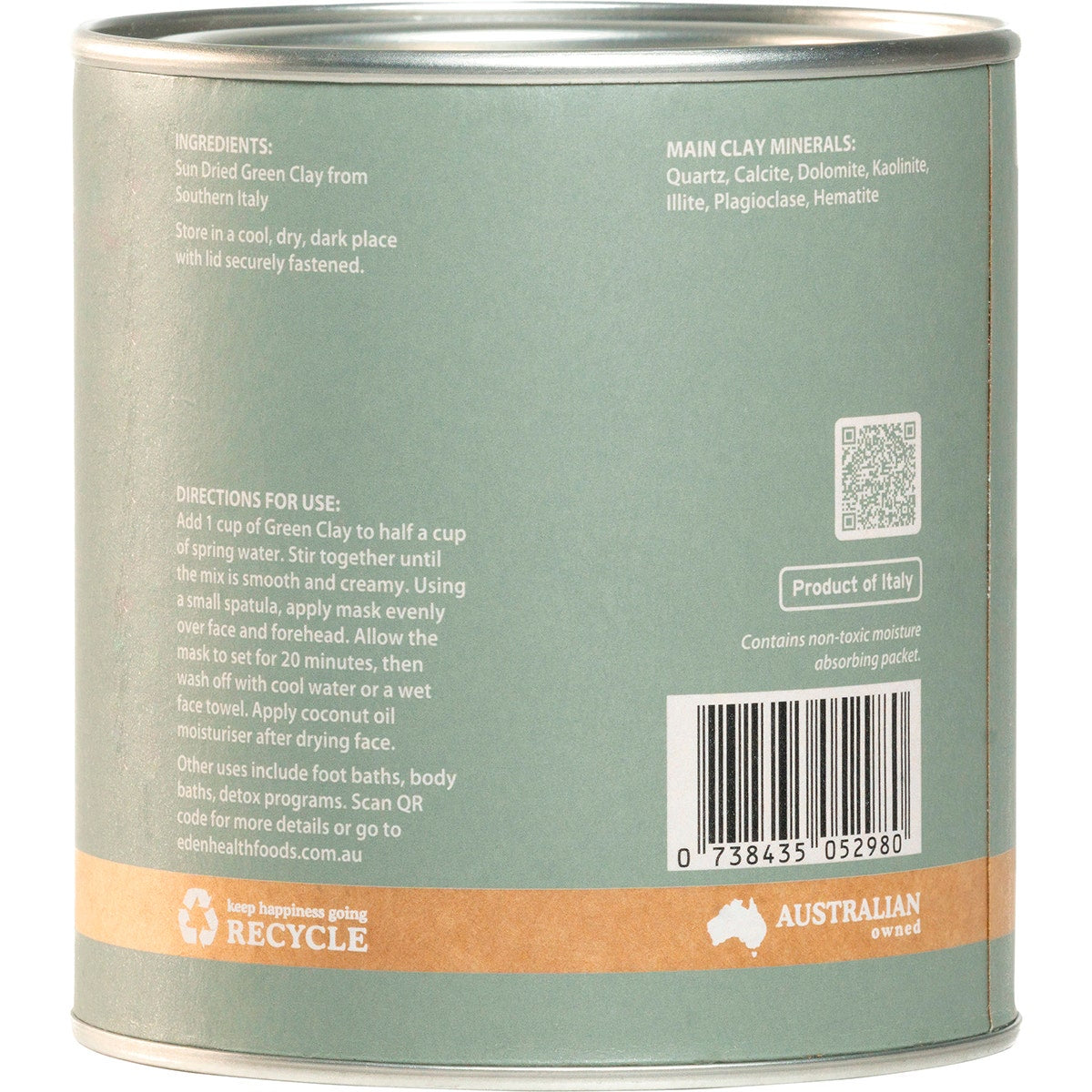 EDEN HEALTHFOODS Green Clay 150g - Cutprice Online