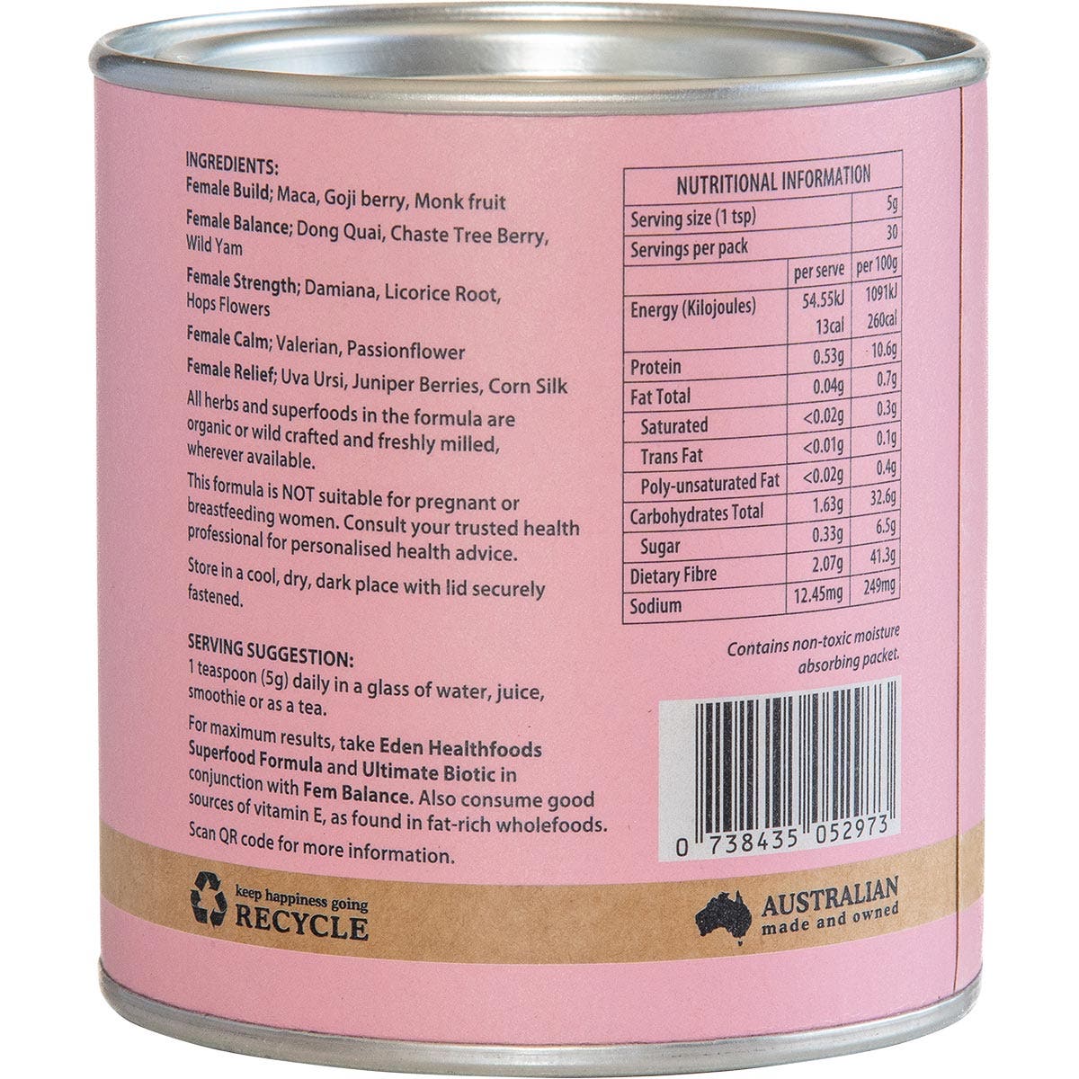 EDEN HEALTHFOODS Fem Balance 150g - Cutprice Online