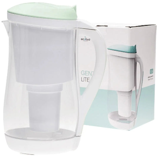 ECOBUD Gentoo Plastic Water Filter Jug Aqua & White 1.5L ECOBUD