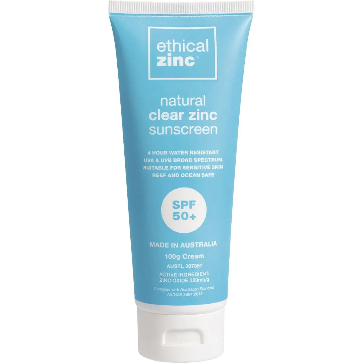 ETHICAL ZINC Natural Clear Zinc Sunscreen SPF 50+ 100ml ETHICAL ZINC