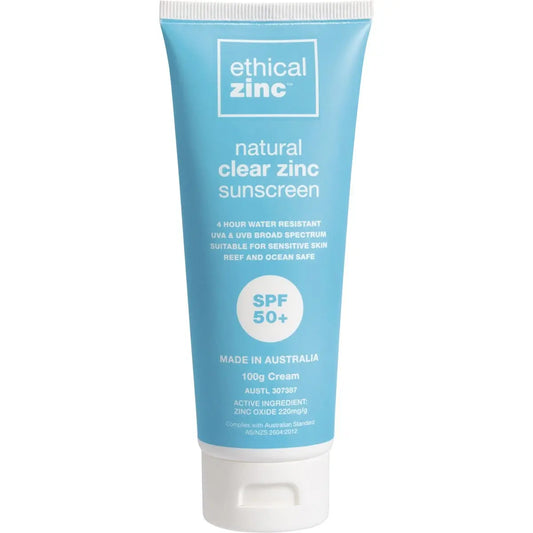 ETHICAL ZINC Natural Clear Zinc Sunscreen SPF 50+ 100ml ETHICAL ZINC