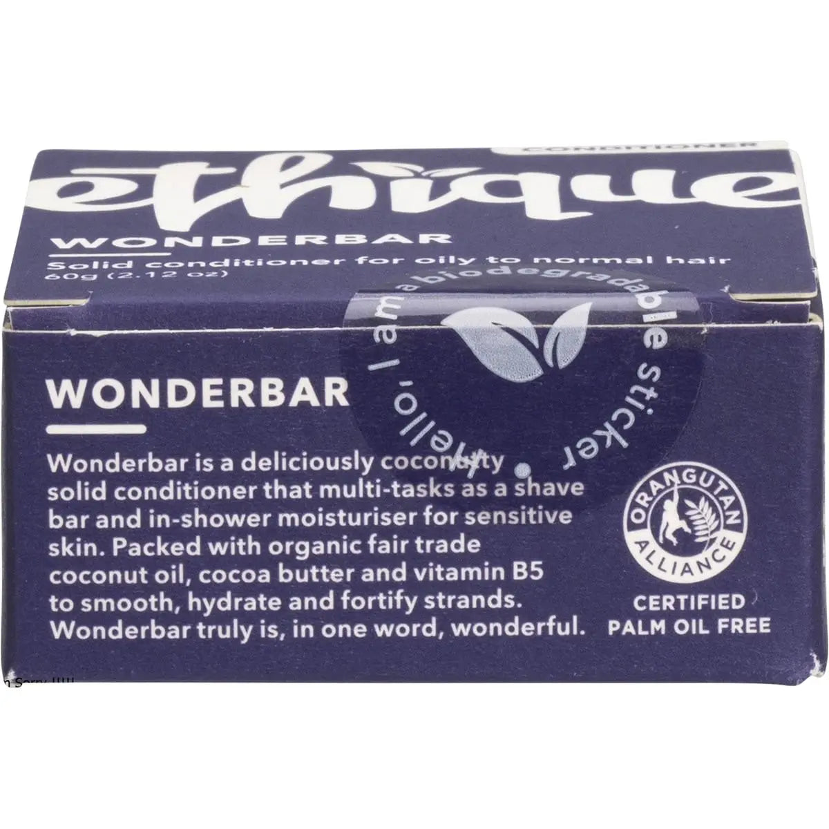 ETHIQUE Solid Conditioner Bar Wonderbar - Oily Or Normal Hair 60g ETHIQUE
