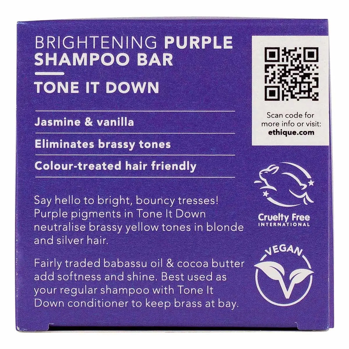 ETHIQUE Solid Shampoo Bar Tone It Down - Purple 110g ETHIQUE