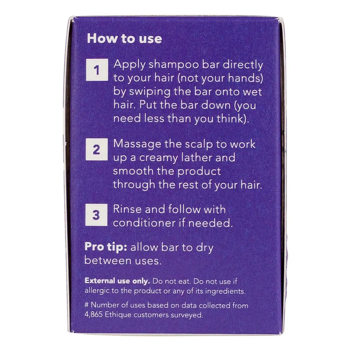 ETHIQUE Solid Shampoo Bar Tone It Down - Purple 110g ETHIQUE