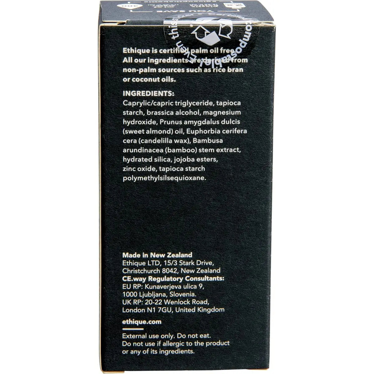 ETHIQUE Solid Deodorant Stick Minimalist - Unscented 70g ETHIQUE