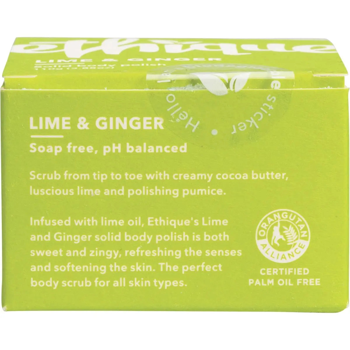 ETHIQUE Solid Body Polish Bar Lime & Ginger 110g ETHIQUE