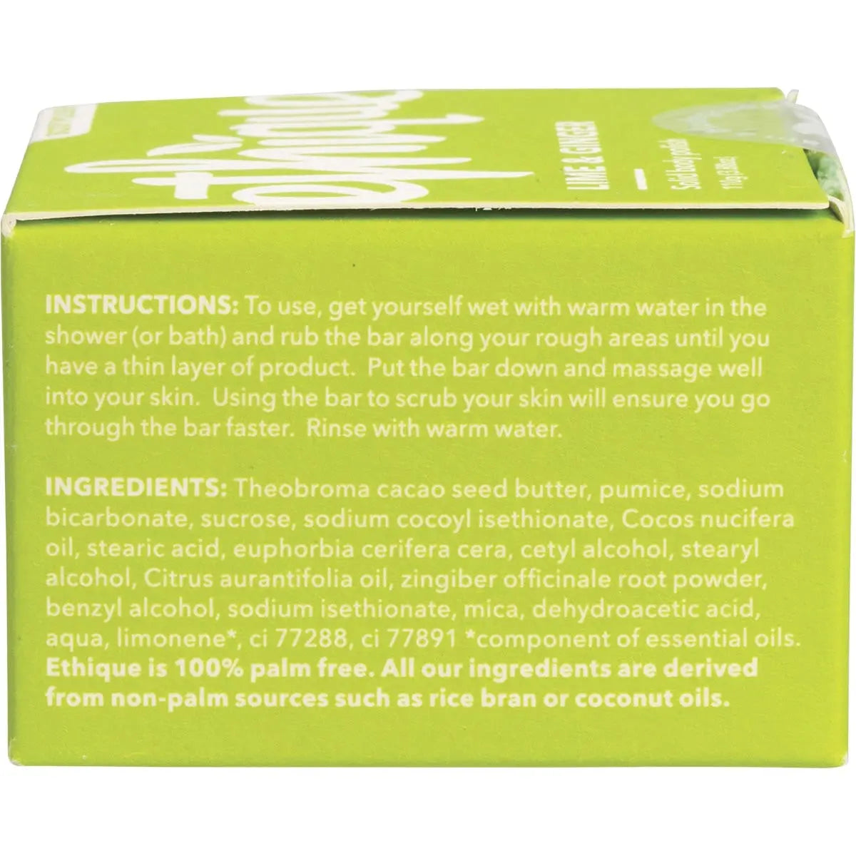 ETHIQUE Solid Body Polish Bar Lime & Ginger 110g ETHIQUE