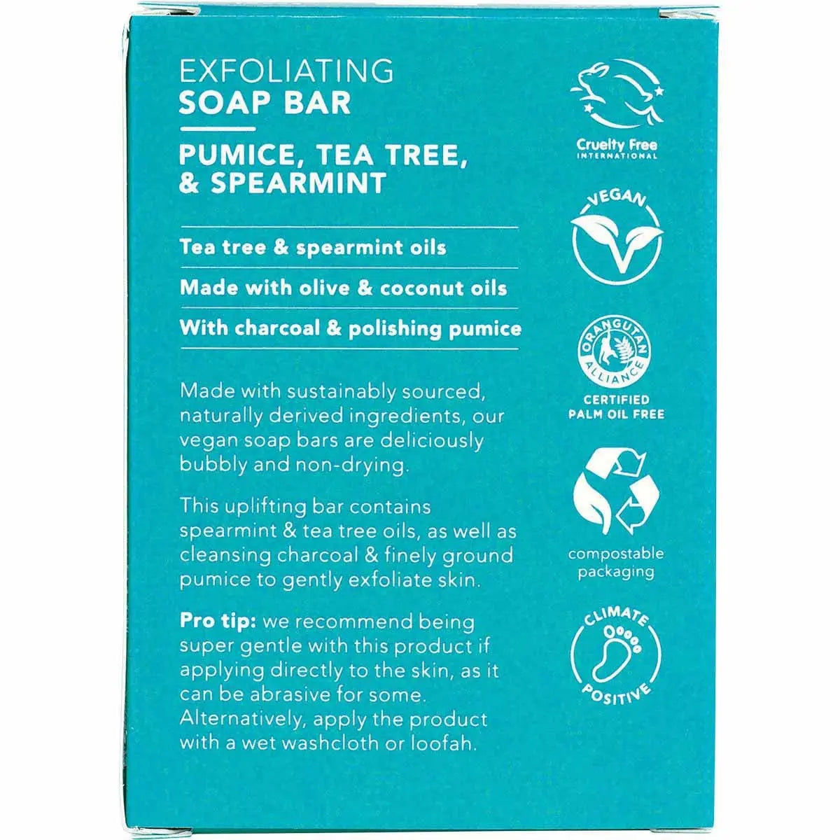 ETHIQUE Solid Bodywash Bar Pumice, Tea Tree & Spearmint 120g ETHIQUE