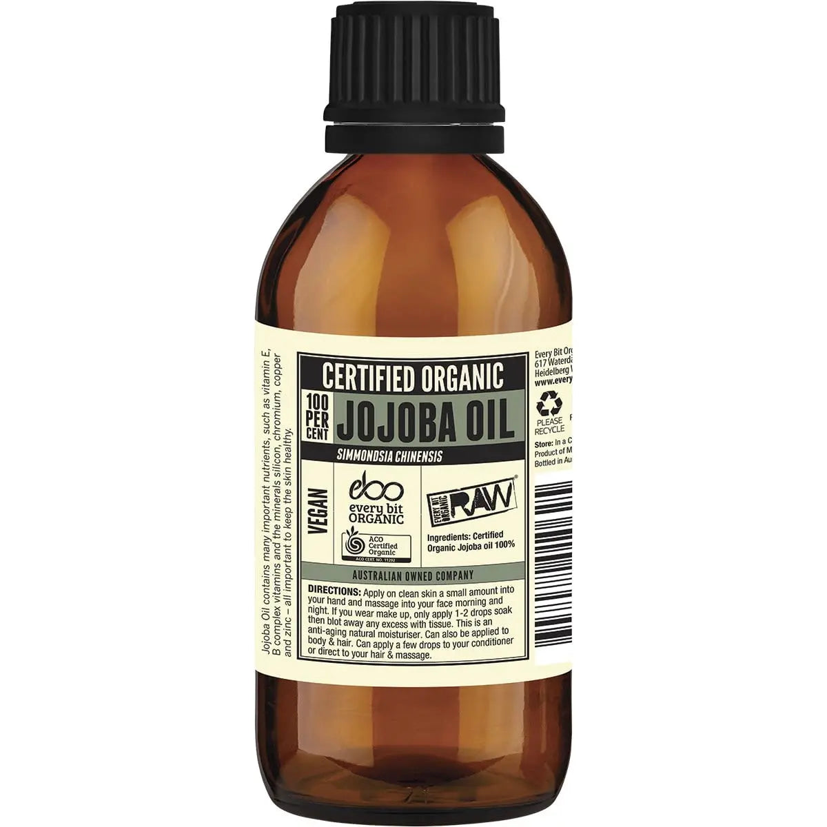 EVERY BIT ORGANIC RAW Jojoba Oil 100ml EVERY BIT