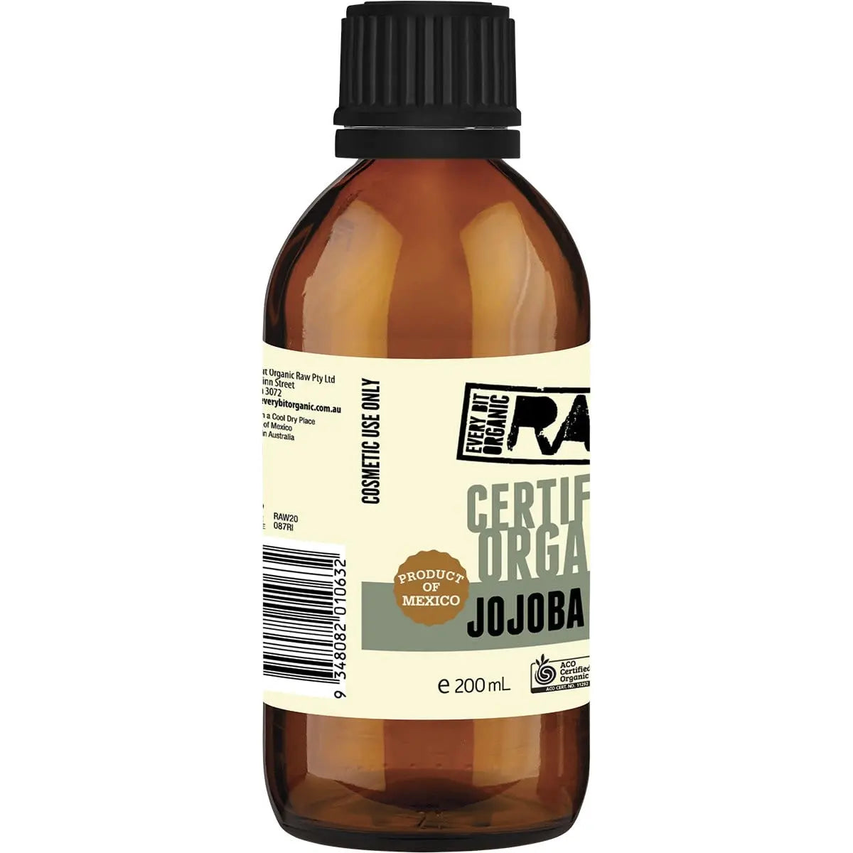 EVERY BIT ORGANIC RAW Jojoba Oil 200ml EVERY BIT