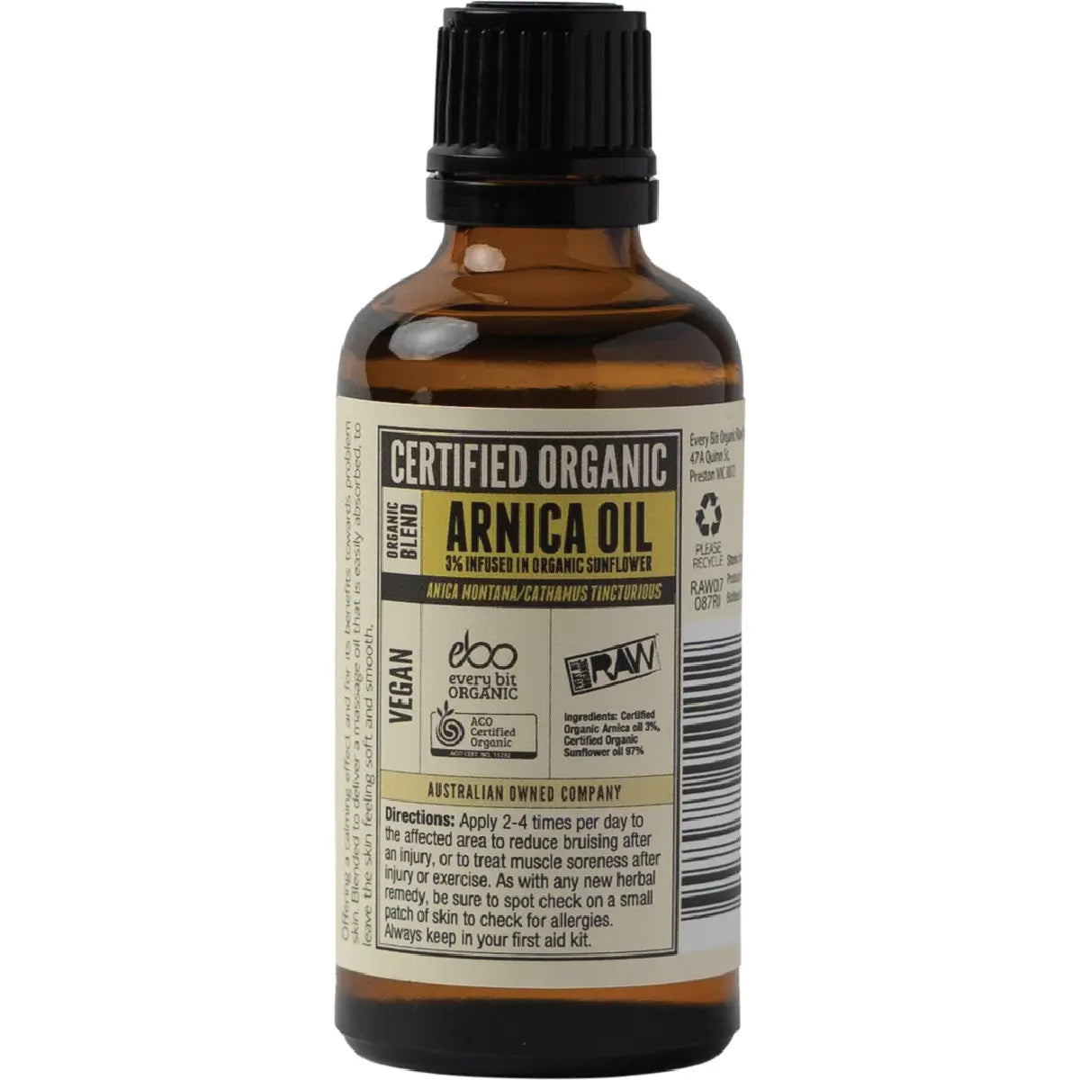 EVERY BIT ORGANIC RAW Arnica Oil 50ml EVERY BIT