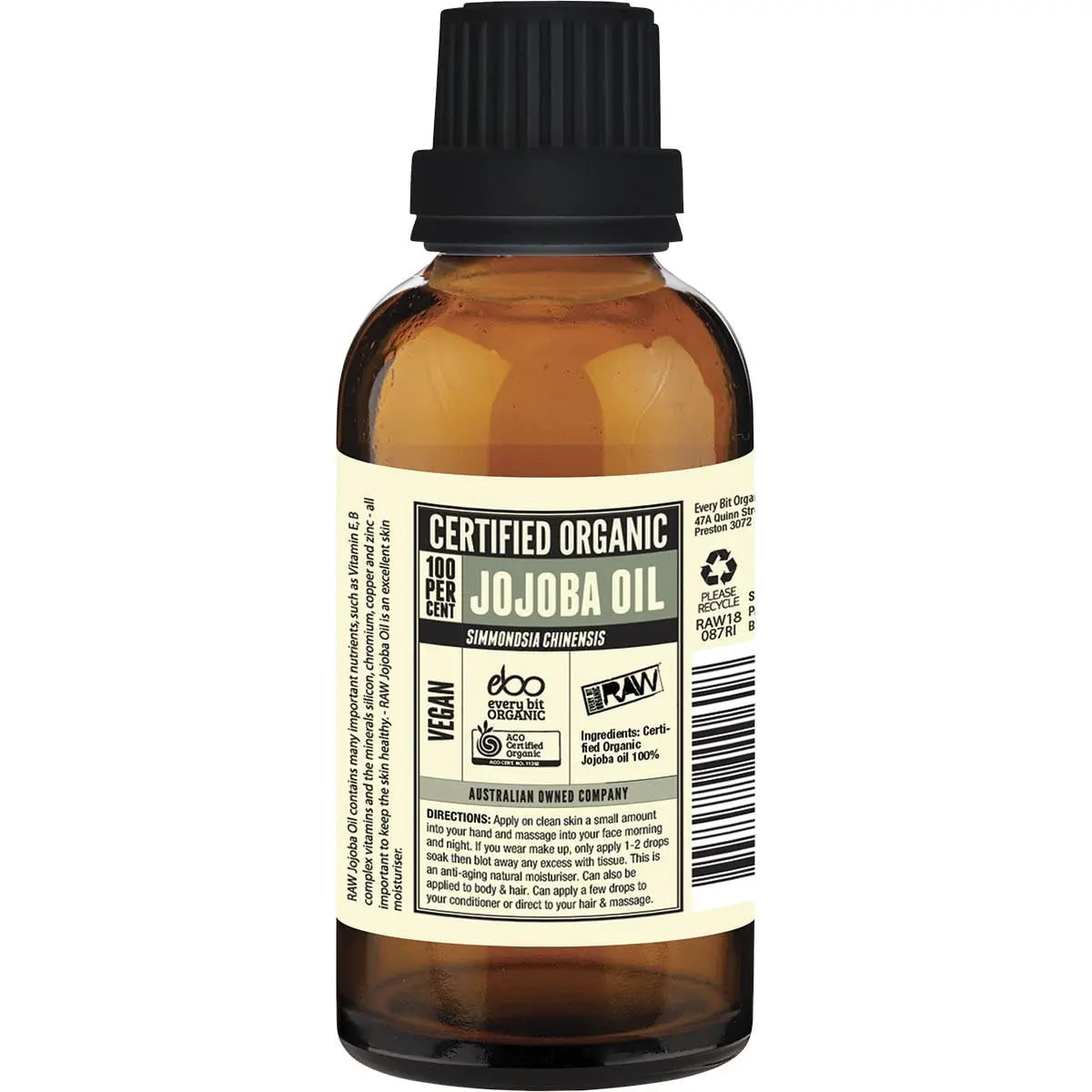EVERY BIT ORGANIC RAW Jojoba Oil 50ml EVERY BIT