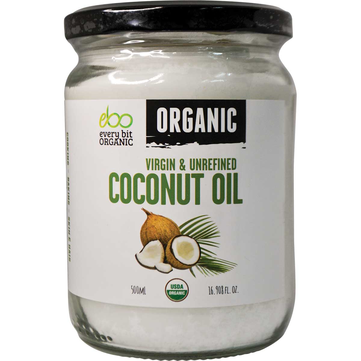 EVERY BIT ORGANIC Coconut Oil Virgin & Unrefined 500ml - Cutprice Online